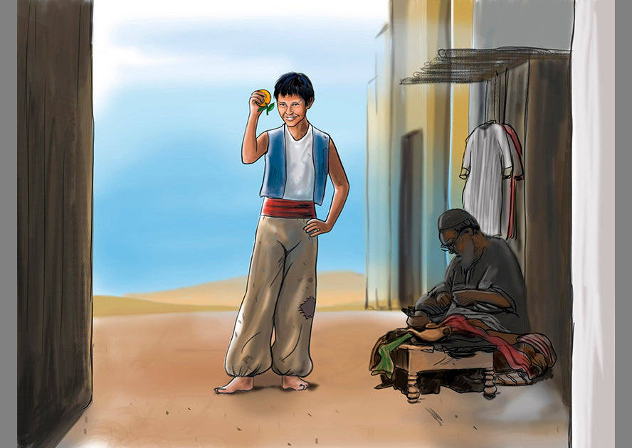 Aladdin illustration - Tegning for kunde (SOLGT)