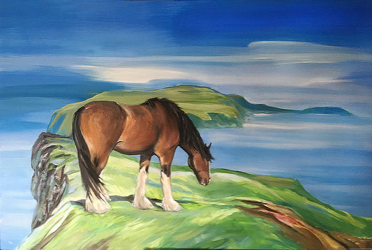 Maleri: Hest i landskab