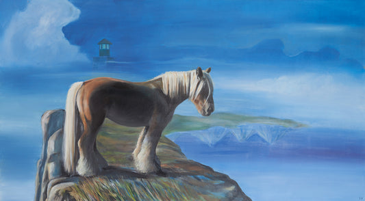Maleri: Blå hest (SOLGT)