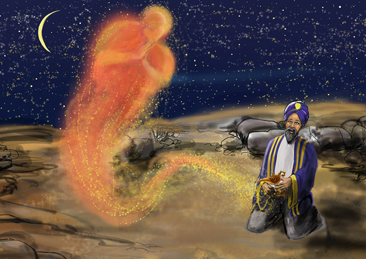 Aladdin illustration - Tegning for kunde (SOLGT)