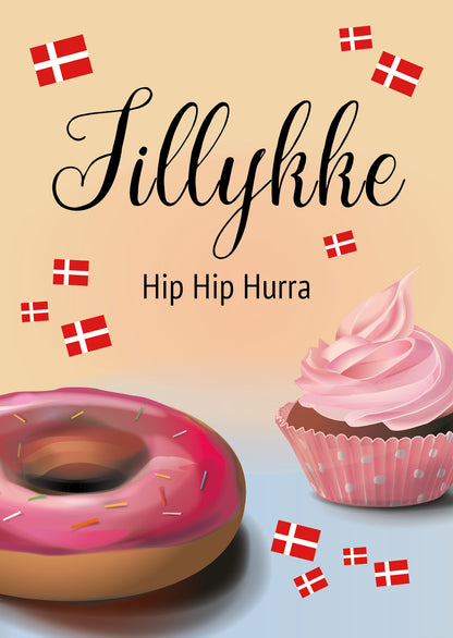 A5 kort med kagemotiver 5 stk.