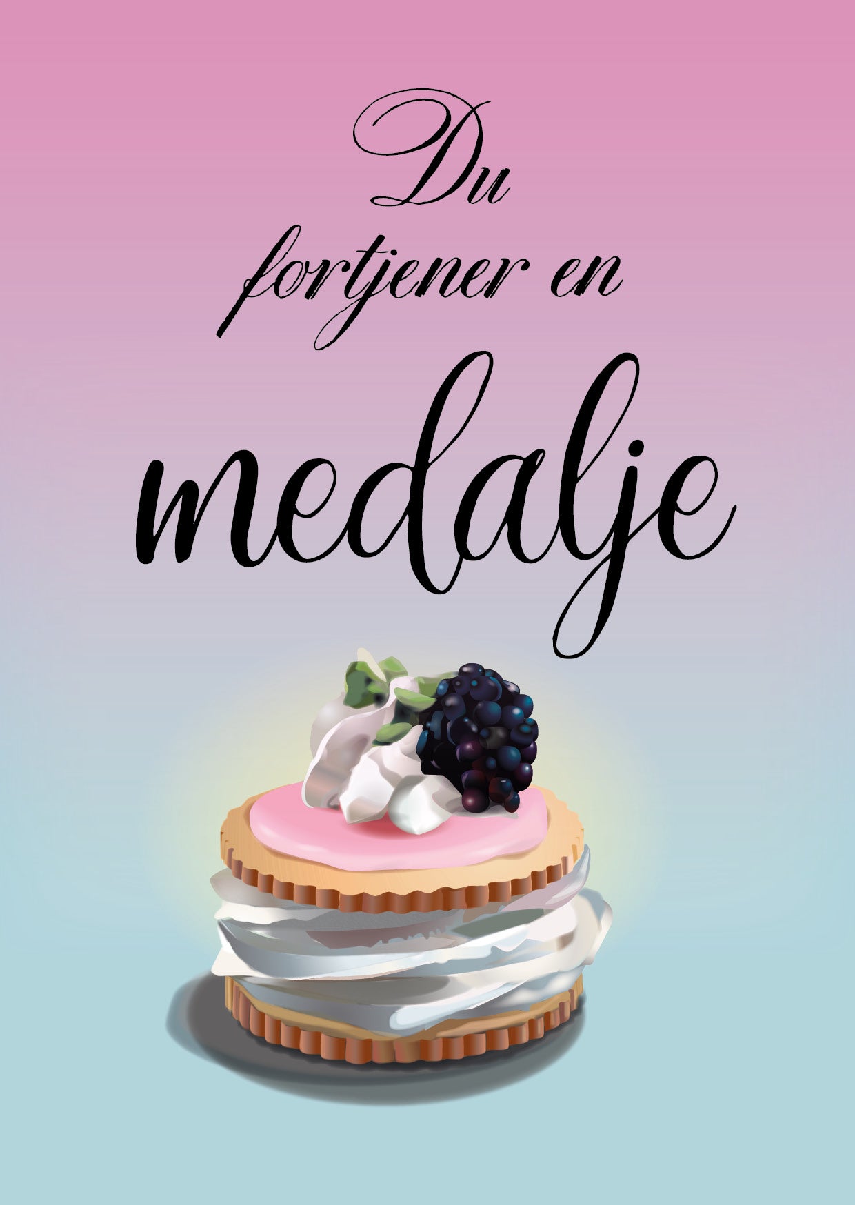 Tillykke kort - Du fortjener en medalje i A5 og A6