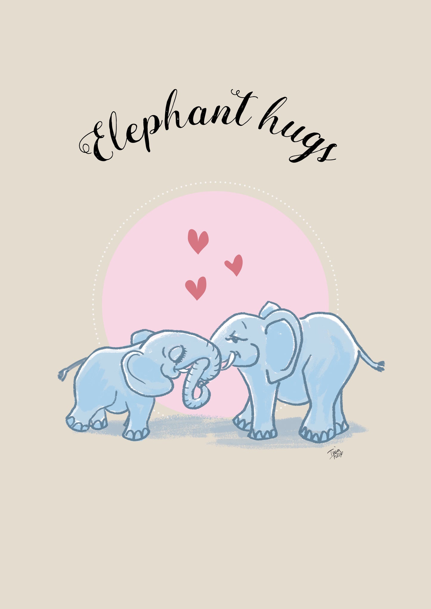 003 Elephant hugs - SMÅ BØRN serie